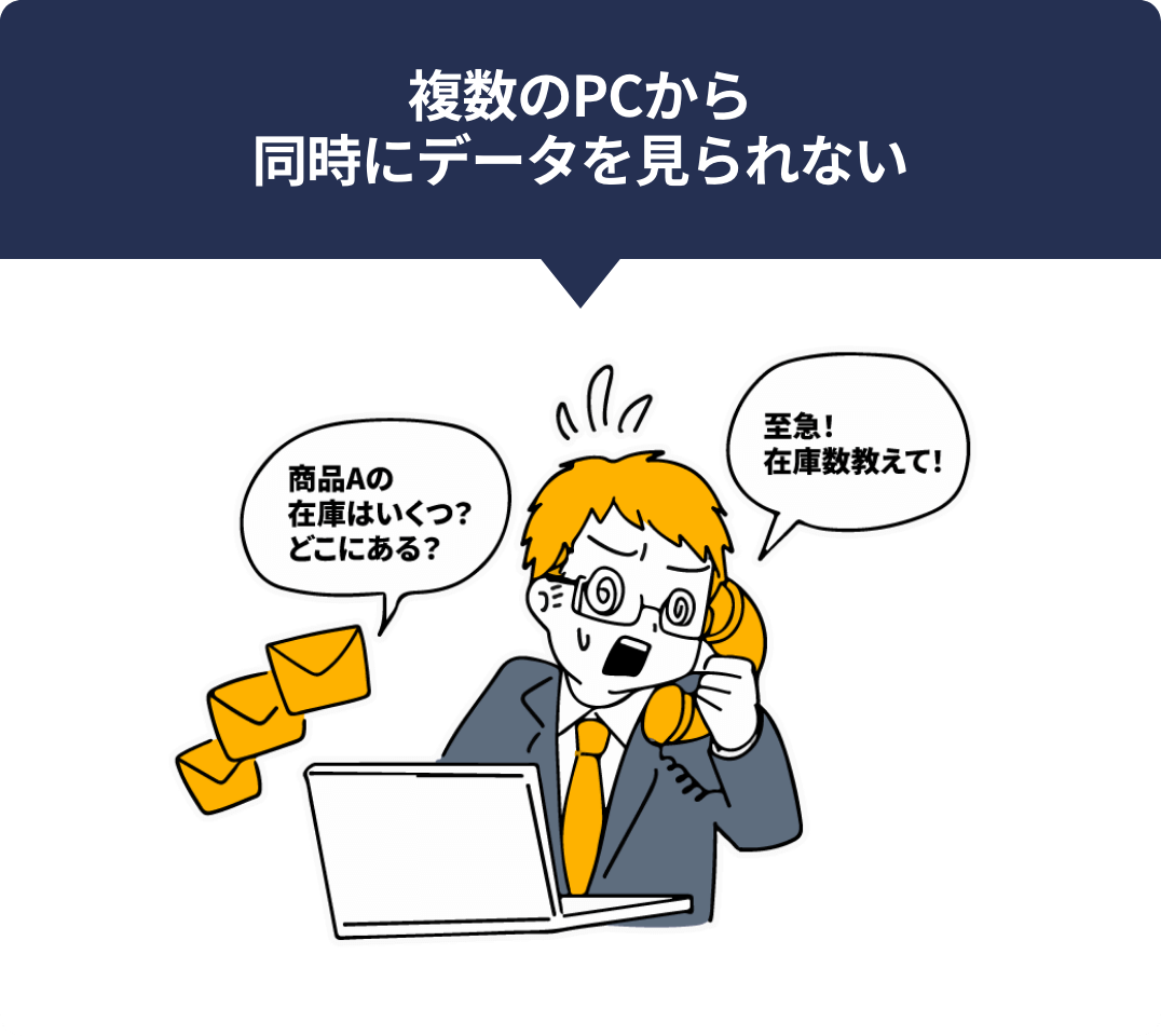 複数のPCから同時にデータを見られない